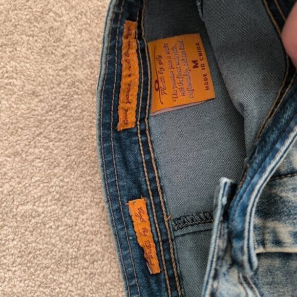 Vintage Y2K 2000s 90s Fairy Boho Embroidered Floral Lolita Jean Denim Skirt M - Picture 6 of 10